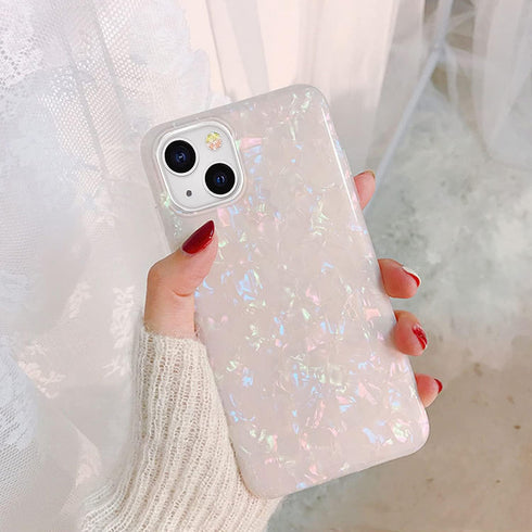 J.west Case Compatiable with iPhone 13 6.1 inch,Sparkly Opal Glitter Translucent Clear Soft TPU Slim Fit Protective Phone Cover Case for Women Gir...