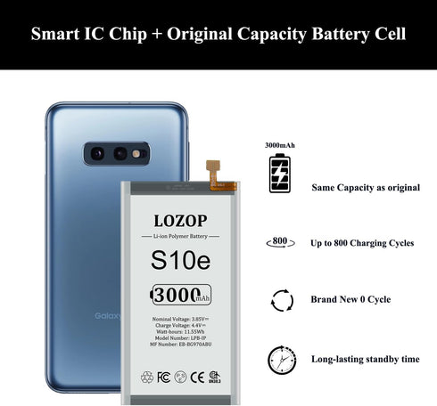 S10e Battery Replacement Kit for Samsung Galaxy S10e SM-G970U/U1/F/W/X and Other All G970 Models with Repair Tools Kit and User Manual...