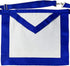 Masonic Master Mason Blue Lodge Apron White Cloth Blue Grosgrain Ribbon Border...