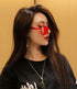 Valentines Heart Shape Sunglasses Red Color Rimless Love Heart Eyewear Cute Heart Glasses for Women Girl Party Favor, 2 Pieces...