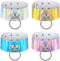 Multicolor Holographic Hologram PU Large O Shape Ring Neckband Choker Necklace Set, 4PCs PN1560...