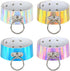 Multicolor Holographic Hologram PU Large O Shape Ring Neckband Choker Necklace Set, 4PCs PN1560...