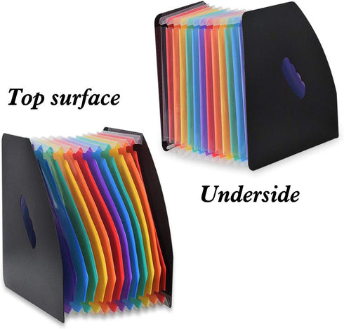 Lemical Desktop Expanding File Holder 13 Rainbow Pockets Portable File Folder A4 File Organizer Self Standing Accordion Document Storage Box High ...