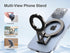 Dual Magnetic Foldable Phone Stand for Desk & Gym, for Magsafe Adjustable Travel Cell Phone Holder, All-Metal Portable Desktop Cellphone Stand Com...