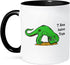 3dRose T Rex Hates Yoga Two Tone Mug, Black, 11 oz...