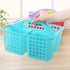 ALINK Plastic Shower Caddy Basket with Compartments, Portable Divided Cleaning Supply Storage Organizer with Handle for College Dorm Bathroom -Blu...