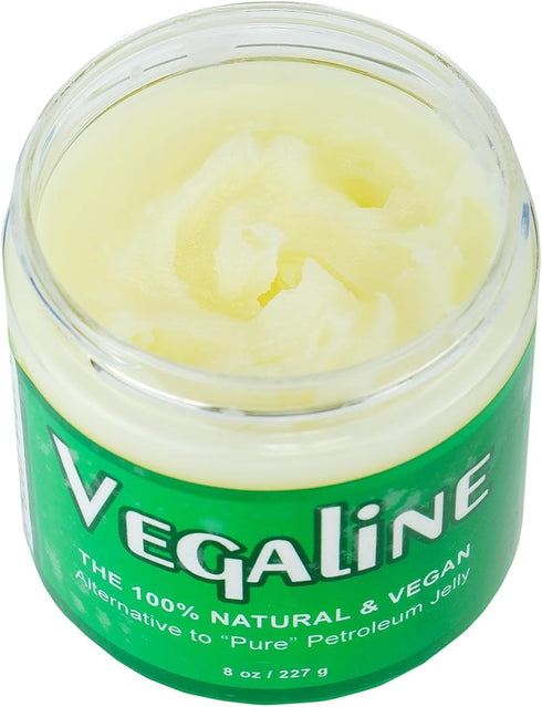 Vegaline - 100% Natural, Vegan & Hypoallergenic Alternative to Petroleum Jelly - Lips, Hands, Baby, Makeup Remover and More (4 oz)...