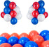 Balloon Garland Arch Kit-Blue, Red, White with Strip Tape, Blue Knotting Device, White Ribbon for Boy Party, Wedding,Birthday Party Decoration Gif...