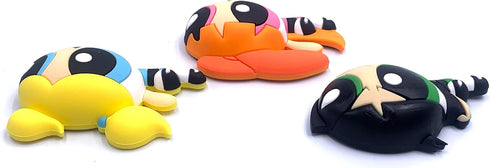 Monogram Powerpuff Girls 3 Piece Magnet Set –Bubbles, Blossom and Buttercup 3D Foam Magnet - Magnet for Refrigerators, Office and Lockers......