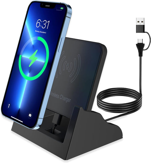 COO Wireless Charger 15W Max Fast Wireless Charging Stand, Wireless Phone Charger for iPhone 14/13/12/11/X/XS Max/XR/8, Samsung Galaxy S22/S21/S20...