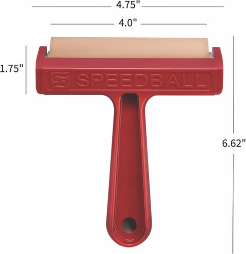 Speedball Pop-in Soft Rubber Brayer, 4" – Roller Tool for Crafting and Block Printing, Vinyl, Comfort Grip Handle...