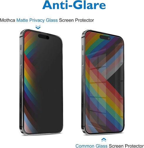 Mothca Matte Privacy Screen Protector for iPhone 14 Pro Max 6.7-inch with Alignment Sticker, Anti-Spy Anti-Glare Full Coverage Tempered Glass Anti...