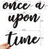 Huray Rayho Once Upon a Time Wood Sign Nursery Wall Decor Words Art Hanging Decor for family Bookshelf, Reading Nook, Daycare, Classroom - Baby Sh...