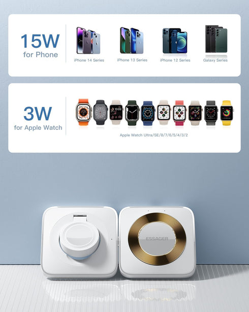 ?????????????? 2 in 1 Wireless Charging Station Magnetic Detachable, Wireless Magnetic Charger for Apple, Compatible with iPhone 15/14/13/12, Airp...