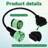9 Pin J1939 Male to 16 Pin OBD2 OBDII Female Right Angle Green Type 2 Adapter Cable for Heavy Duty Trucks and Commercial Vehicles Freightliner Tru...