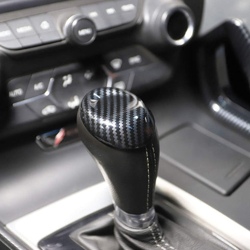 Korlot Carbon Gear Shift Knob Head Cover Trim for Chevrolet Corvette C7 2014-2019 Interior Accessories...