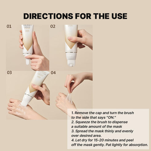 All-IN-ONE Collagen Luminous Lifting Peel Off Mask with Silicone Brush 2.53 fl.oz- Aquaxyl Hyaluronic Acid for Ultimate Moisturizing and Glow-Boos...