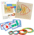 Wooden Geoboard Math Manipulative Material Graphical Geo Board Montessori Educational Toys Array Block Pattern Cards and Rubber Bands STEM Puzzle ...