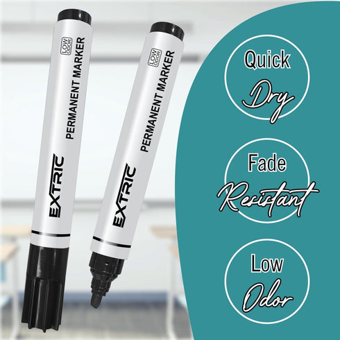 Black Permanent Markers, Chisel Tip, 36 Count Bulk, Quick Drying Ink, Writes on Eggs, Paper, Plastic, Metal and Glass, Great for Home, Office and ...