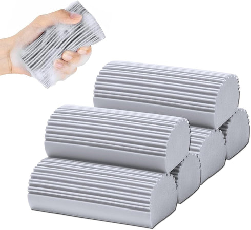 6-Pack Damp Clean Duster Sponge,Magic Sponge Eraser for Housekeeping,Reusable Cleaning Sponge for Blinds, Dish,Mirrors,Glass, Baseboards,Window Tr...