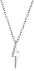 Geometric Zig Zag Flash Electrify Lightning Bolt Dangle Stud Earrings Pendant Necklace CZ Zig Zag for Women & Teens Yellow Rose Gold Plated .925 S...