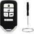 5 Buttons Honda Keyless Entry Remote Car Key Casing Replacement Key Fob Case with Uncut Blade Fit for 2016 2017 2018 Honda Pilot CR-V Civic(KR5V2X...