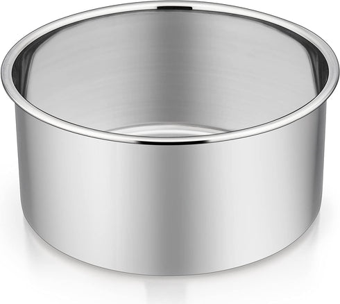 P&P CHEF 6 Inch Cake Pans Set, Round Baking Pan Stainless Steel Layer Birthday Wedding Cake Oven Pans, Non Toxic & Heavy Duty, Deep Side & Mirror ...