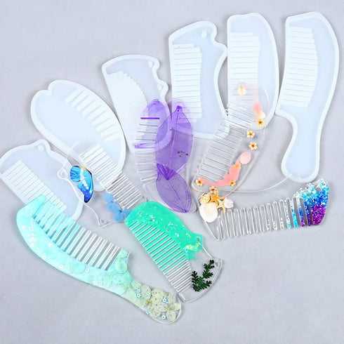 10Pcs/Set Comb Resin Molds DIY Jewelry Resin Casting Mould Craft Making Epoxy Resin Molds...