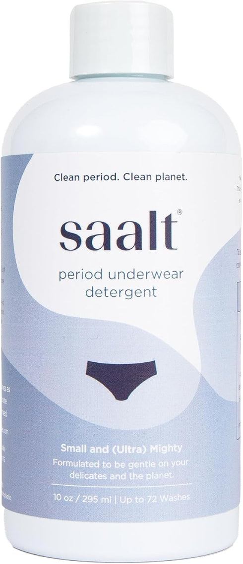 Saalt Period Underwear Detergent - Releases Blood and Odor from Fabric - Twice the Powerful Enzymes - Gentle on Delicates - 72 loads, 10 oz. - Ess...