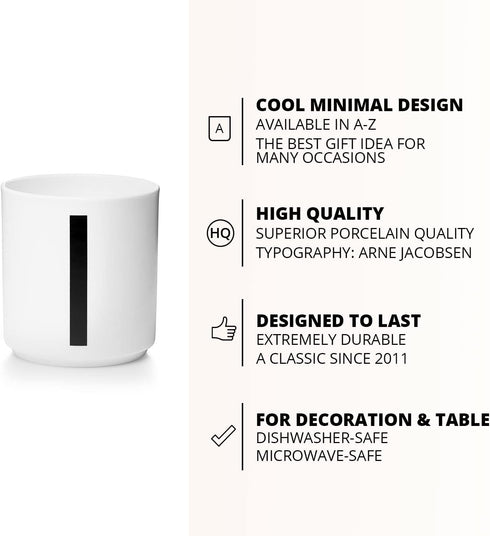 Design Letters Porcelain Coffee Mug | Gifts for Mom | Initial Coffee Cup Perfect for Mother's Day Gift | Ceramic Cup Used as Bathroom Accessories/...