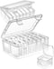 Mathtoxyz Small Bead Organizers, 30 Pieces Plastic Storage Cases Mini Clear Bead Storage Containers Transparent Boxes with Hinged Lid and Rectangl...