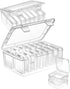 Mathtoxyz Small Bead Organizers, 30 Pieces Plastic Storage Cases Mini Clear Bead Storage Containers Transparent Boxes with Hinged Lid and Rectangl...