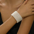 Chunky Pearl Bracelets for Women Pearl Beaded Stretch Strand Stackable Bracelets Vintage Bracelet Wedding Party Jewelry...