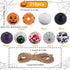 210Pcs Halloween Wooden Beads Holiday Wood Beads Round Spacer Bead Garland Hanging Ornaments with Jute Rope for Jewelry Making Supplies DIY Neckla...
