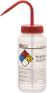 EISCO 2PK Wash Bottle for Acetone, 500ml - Labeled with Color Coded Chemical & Safety Information (4 Colors) - Wide Mouth, Self Venting, Low Densi...