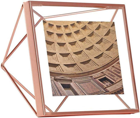 Umbra Prisma Picture Frame, 4 x 4 Photo Display for Desk or Wall, Copper...