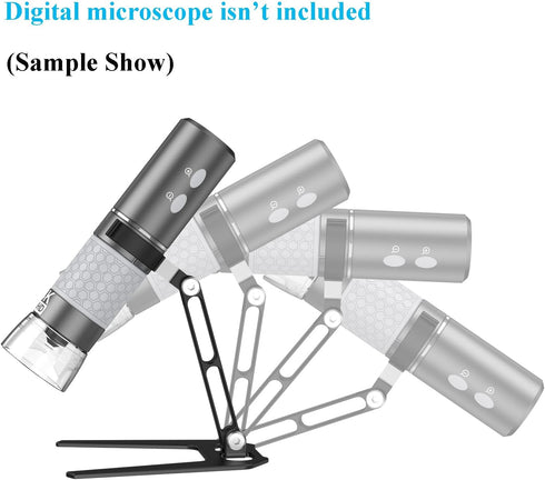 Aluminum Alloy Simple Bracket Stand for USB Microscope and WiFi Microscope, Cainda Small Metal Bracket Lightweight Durrable and Portable for Digit...