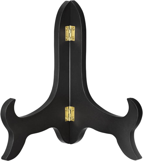 uxcell 8" Easel Plate Holder, Wooden Folding Display Stand Black for Decorative Picture Frame...