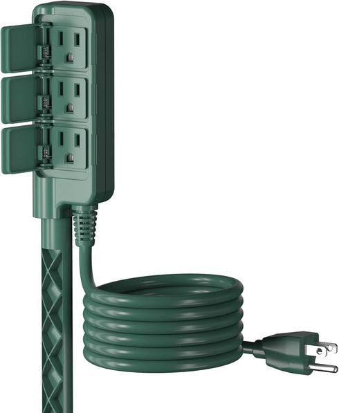 HBN Outdoor Power Stake Waterproof with 6FT Long Extension Cord, 3 Grounded Outlets Yard Power Strip with Protective Covers, Electrical Power Stak...