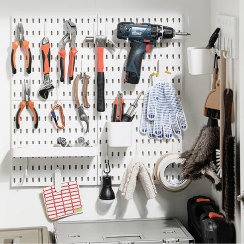 Pegboard Accessories Combination Wall Organizer,2PC of Clip, for Pegboard Shelf,Postcard Folder ?Photo Clip,White (Clips)...