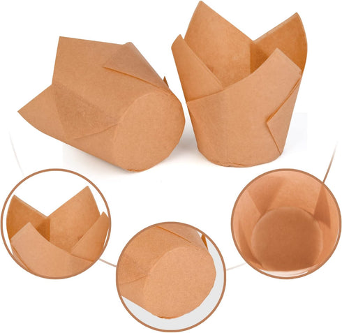 200Pcs Tulip Cupcake Liners Muffin Baking Liners Holders Premium Baking Cups Cupcake Wrappers Christmas Cupcake Lliners for Weddings, Birthdays, A...
