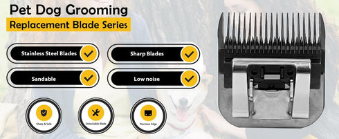 Detachable Steel Pet Dog Clipper Blades, Size-10, Compatible with Andis Cutting Length 1/16"...