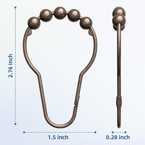 Titanker Shower Curtain Hooks Rings, Rust-Resistant Metal Shower Curtain Hooks for Bathroom Shower Rods Shower Hooks Shower Rings for Curtain - Se...
