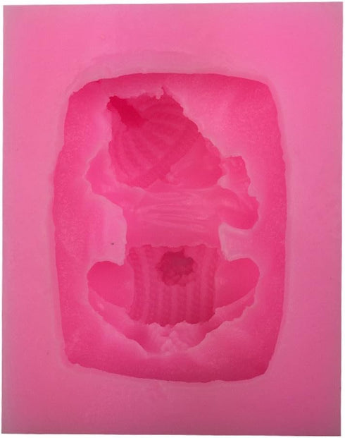 Tvoip 1Pcs New 3D Baby Silicone Mold Baby Dressed Bunny Chocolate Fondant Cake Decorating Tools...