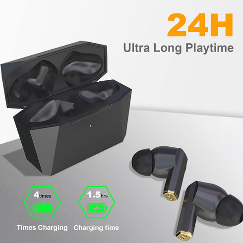 Wireless Earbuds Bluetooth 5.0 Headphone, Type-C Charging Case 320mAh, Touch Control, Built-in Mic Active Noise Cancelling True Wireless Earbud - ...