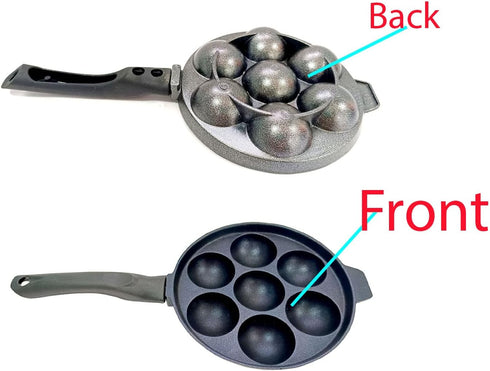 Appam Pan Appam Maker Non Stick Ebelskiver Patra Pancake Mold Appachatty Paniyaram Pan 7 Cavity Paniyarakkal Egg Pan Aluminium Appe Pan with Stain...