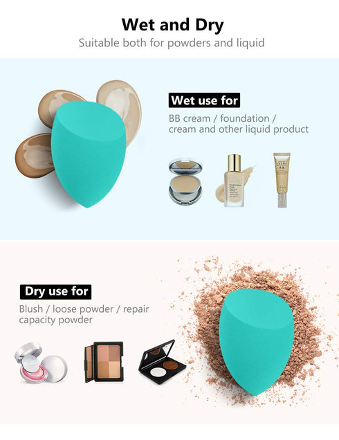 InnoGear Makeup Sponge, 10 Pcs Makeup Sponges Blender Set Beauty Cosmetic Foundation Blending Applicator Puff, Flawless for Liquid Cream Powder (M...
