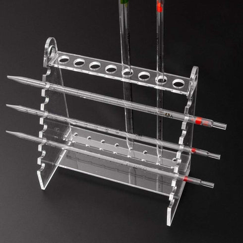 Pipette Rack, Organic Glass Trapezoid Pipette Supporting Holder Pipette Bracket with 1.5cm Hole...