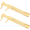 2 Pcs Brass Vernier Caliper Pocket Caliper Handy Caliper Measuring Mini Tool Double Scale Sliding Gauge Metal Pocket Ruler for Bead Wire Jewels Ri...