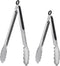 ALLTOP Metal Cooking Tongs,Stainless Steel Food Tong with No-slip Silicon and Locking Ring for Kitchen - 9 &12 inch,Set of 2-Black...